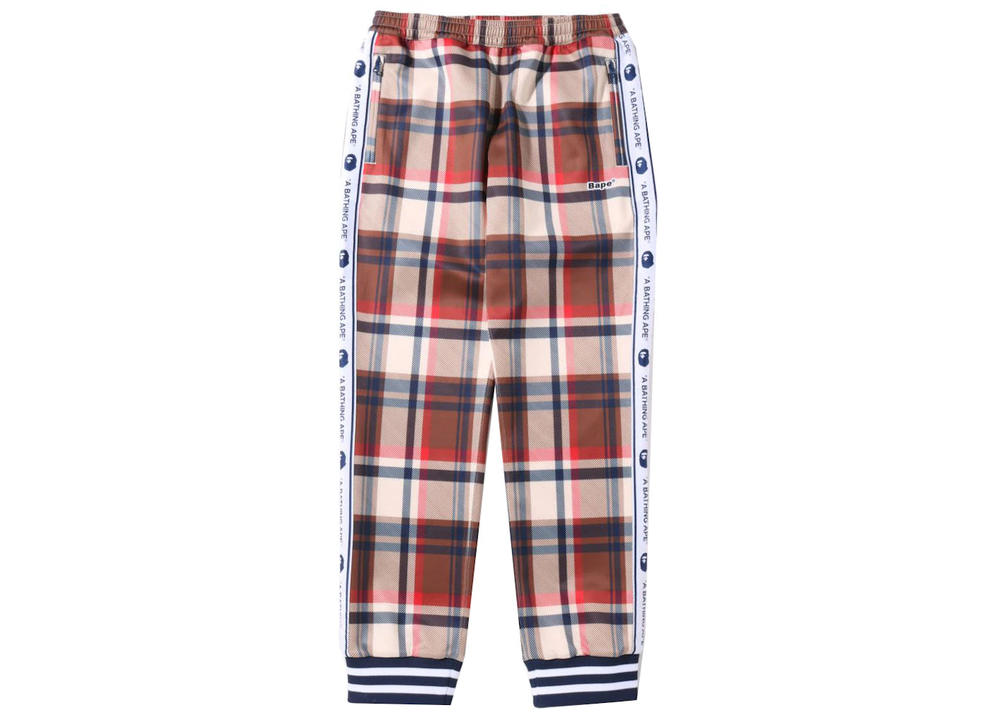 BAPE Check Jersey Pants Red