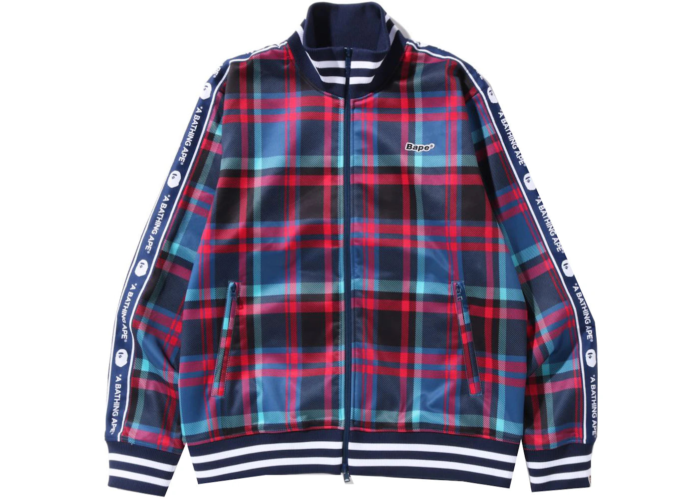 BAPE Check Jersey Top Navy