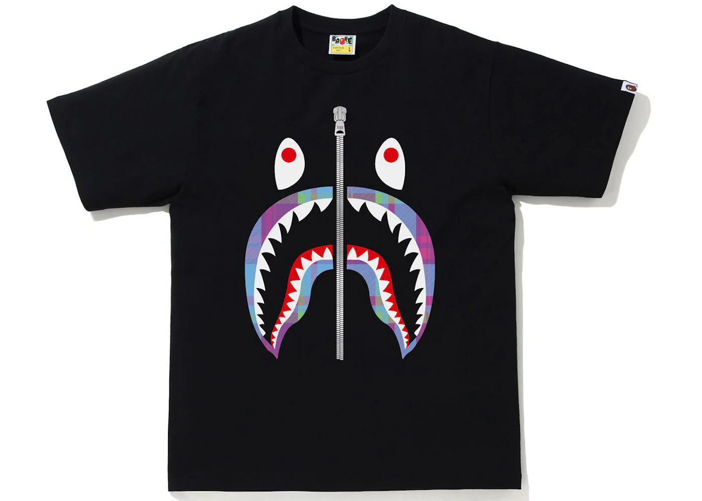 BAPE Check Shark Tee Black/Purple