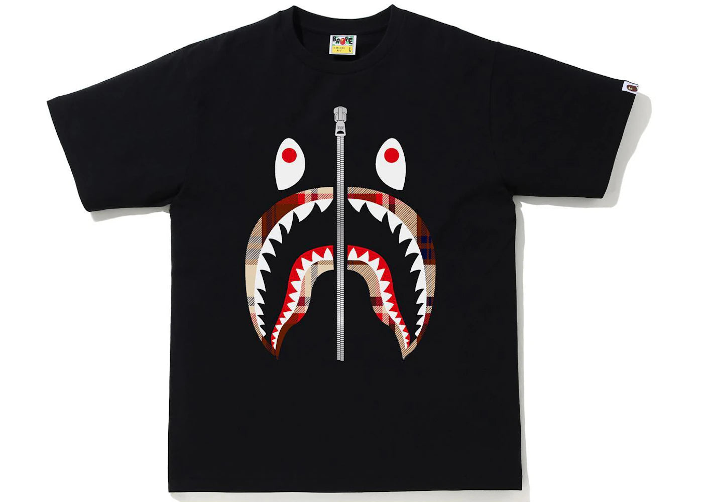 BAPE Check Shark Tee Black/Red