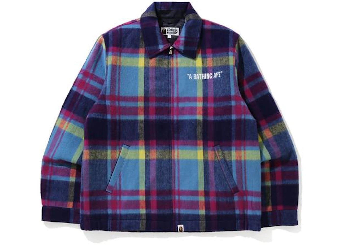 BAPE Check Zip Blouson Jacket Blue