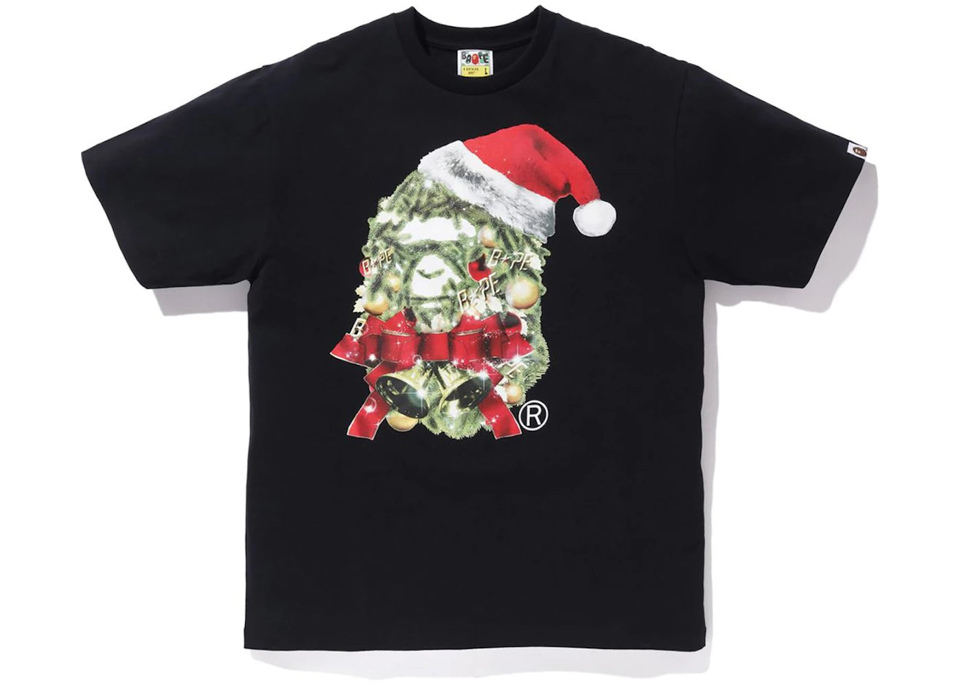 BAPE Christmas Ape Head Tee Black