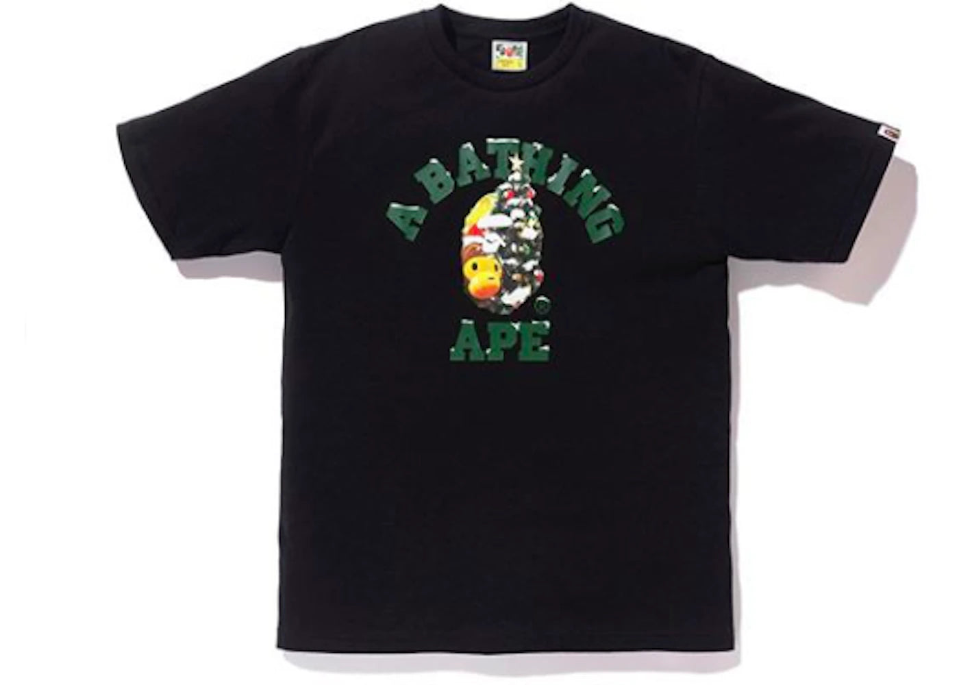 BAPE Christmas College Tee Black