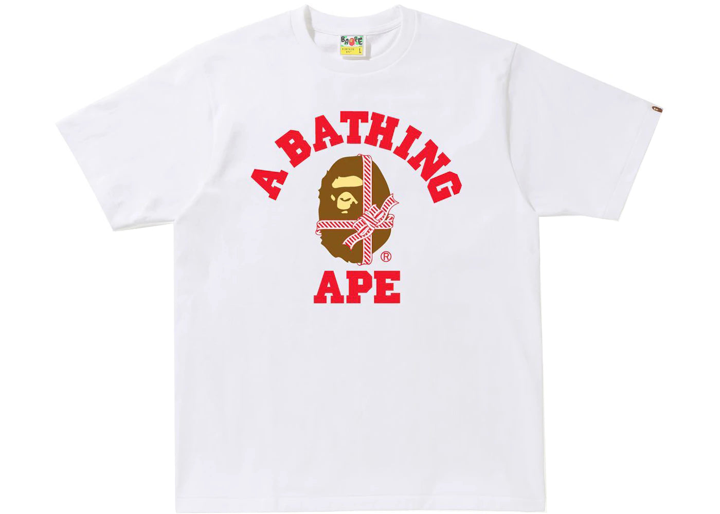 BAPE Christmas College Tee White/Red