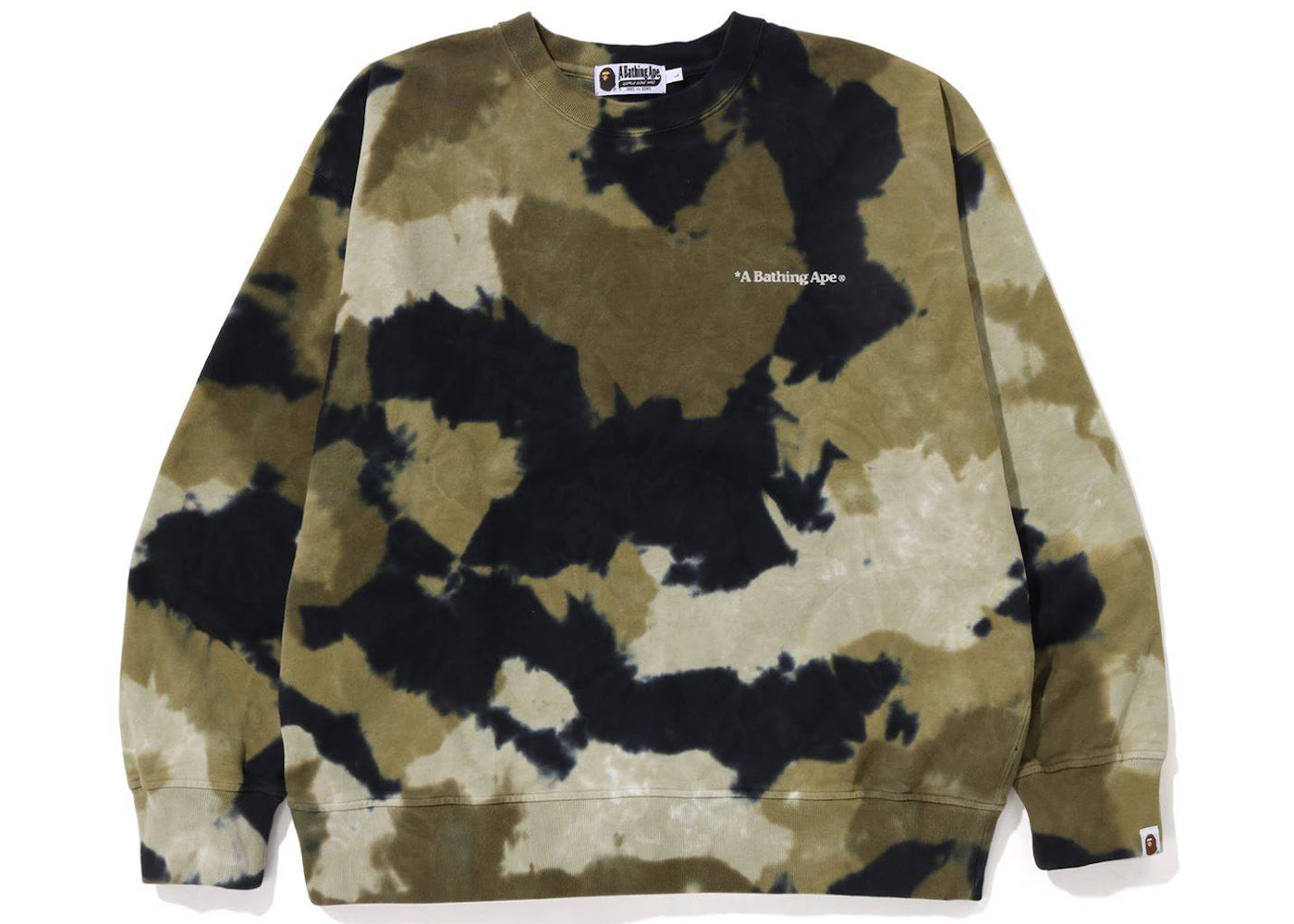 BAPE Chusen Dye Loose Fit Crewneck Olive Drab