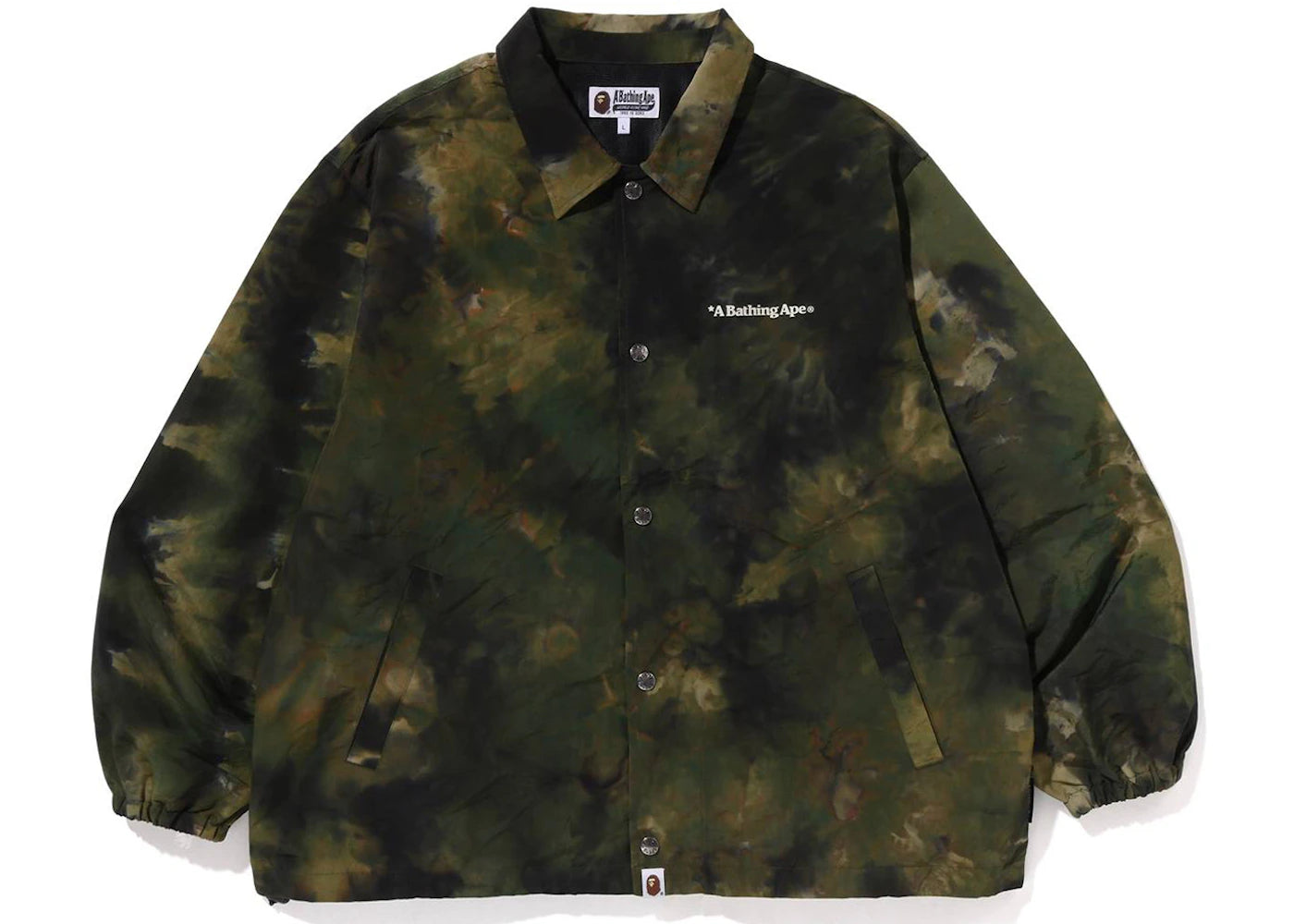BAPE Chusen Dye Relaxed Fit Coach Jacket Olive Drab