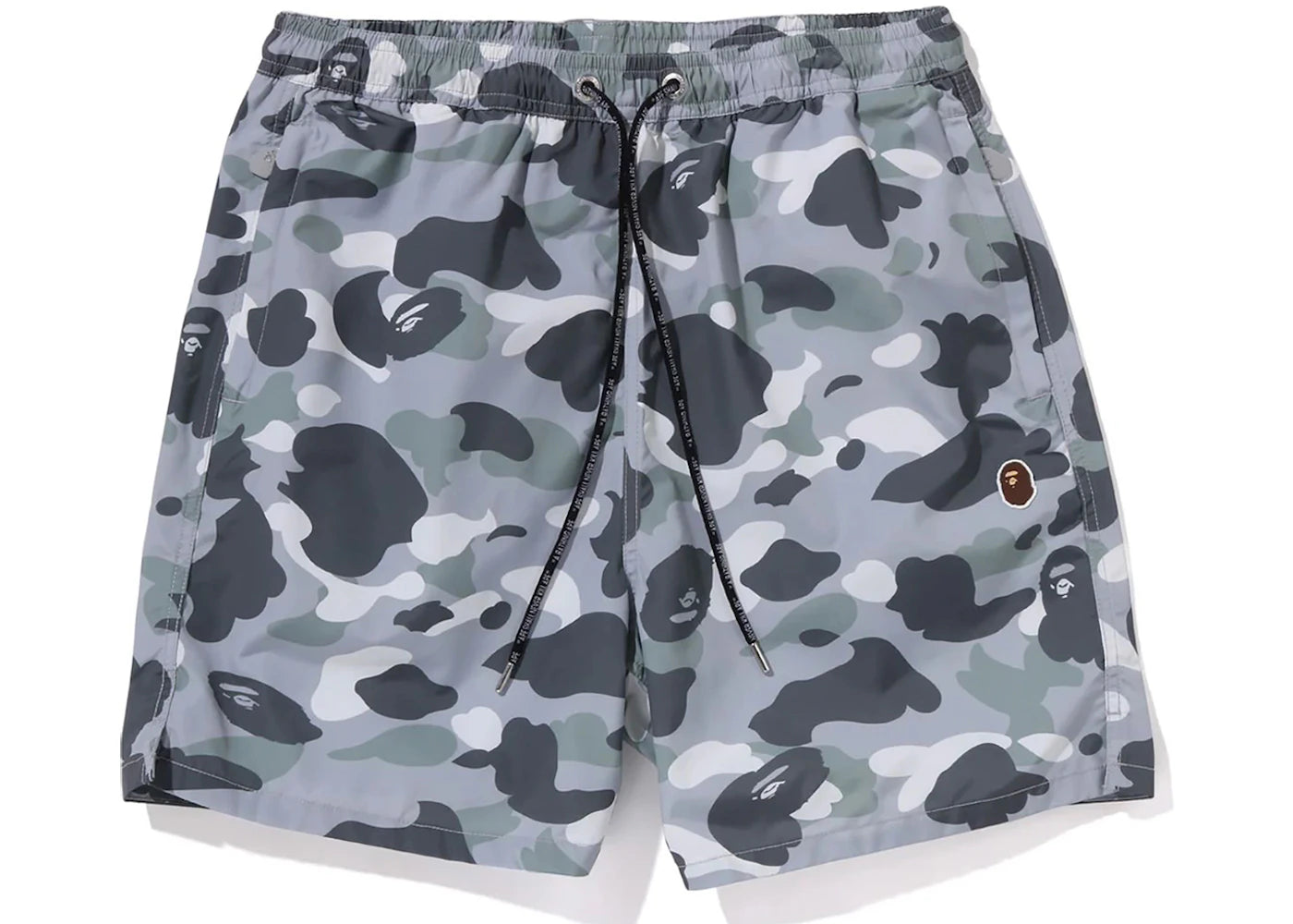 BAPE City Camo Ape Head One Point Beach Shorts Gray