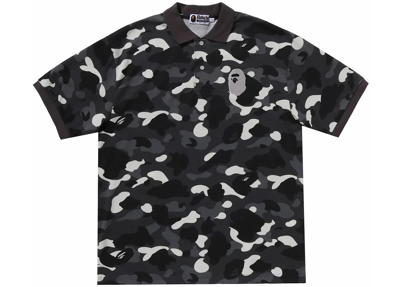 BAPE City Camo Large Ape Head Relaxed Fit Polo Black