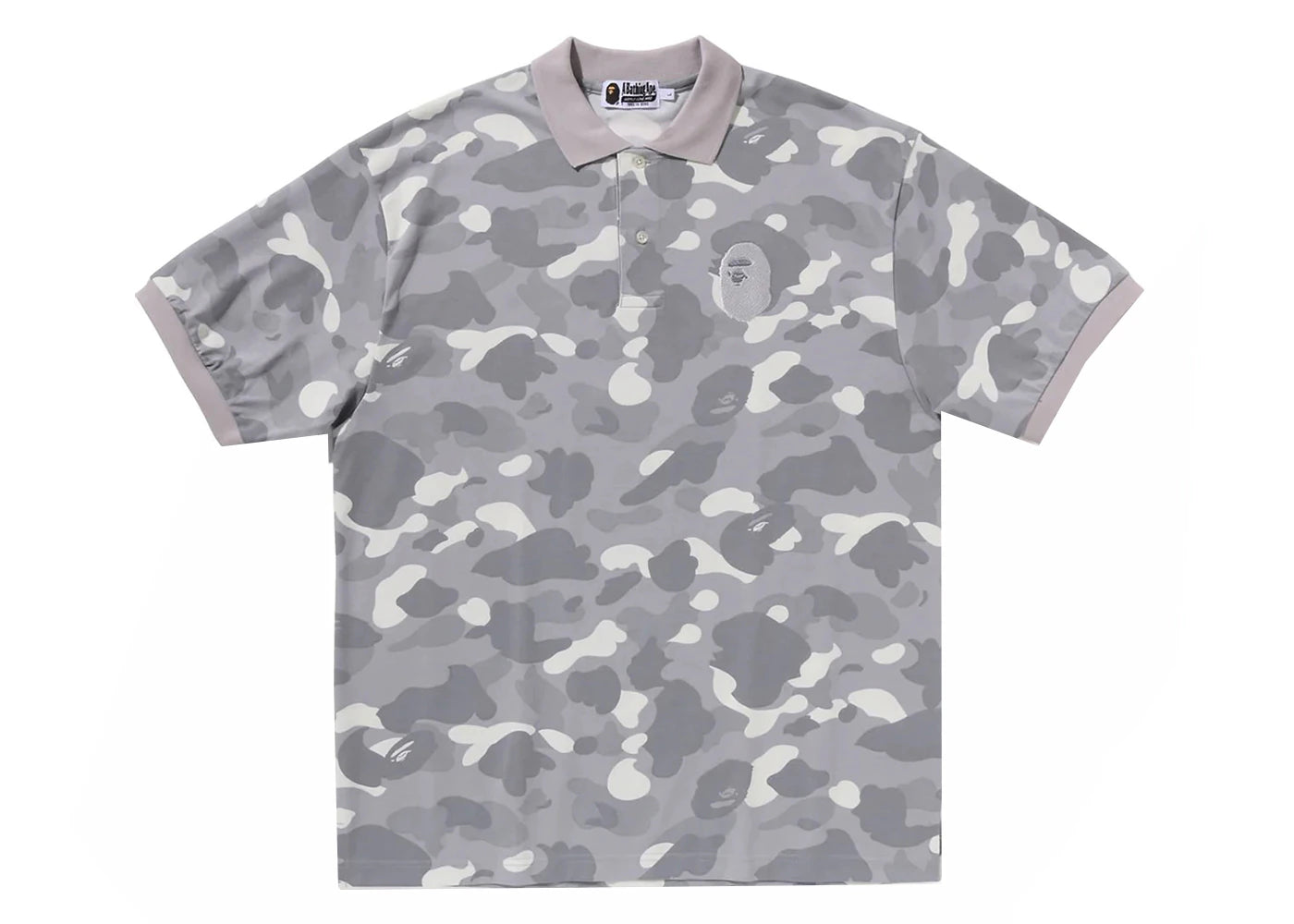 BAPE City Camo Large Ape Head Relaxed Fit Polo Grey