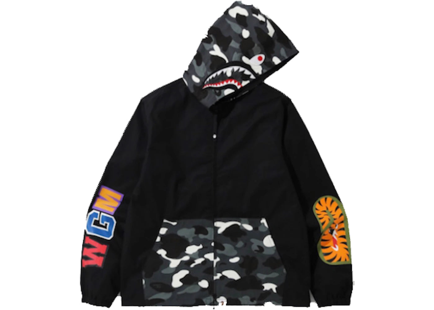 BAPE City Camo Shark Hoodie Jacket Black/Multi