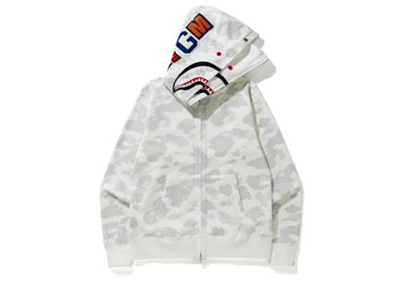 BAPE City Camo Shark Wide Full Zip Double Hoodie Gray
