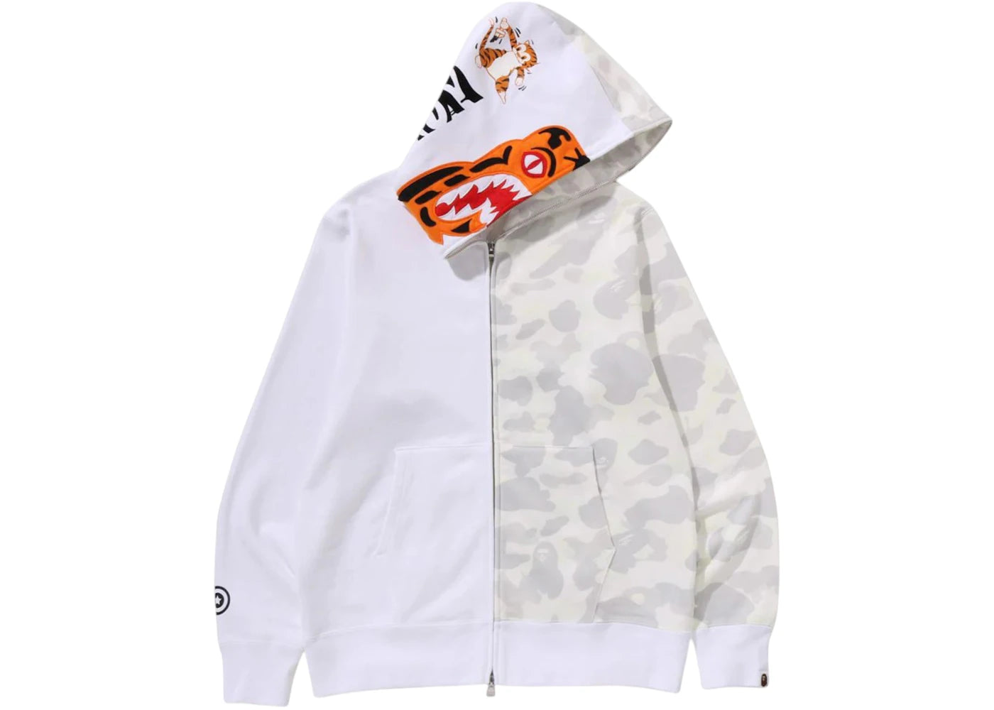 BAPE City Camo Tiger Shark Full Zip Hoodie White