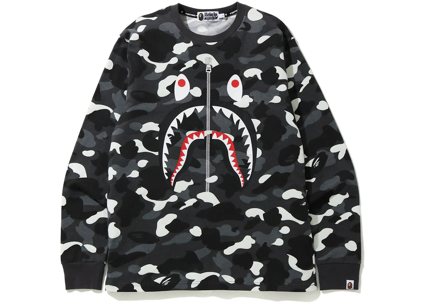 BAPE City Camo WGM Shark L/S Tee Black