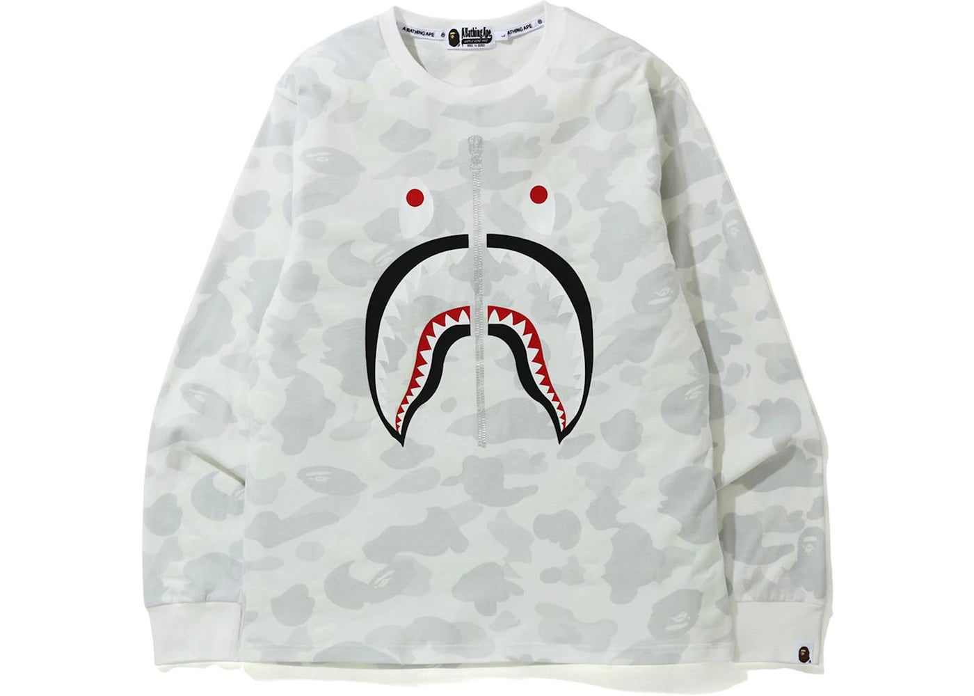 BAPE City Camo WGM Shark L/S Tee White