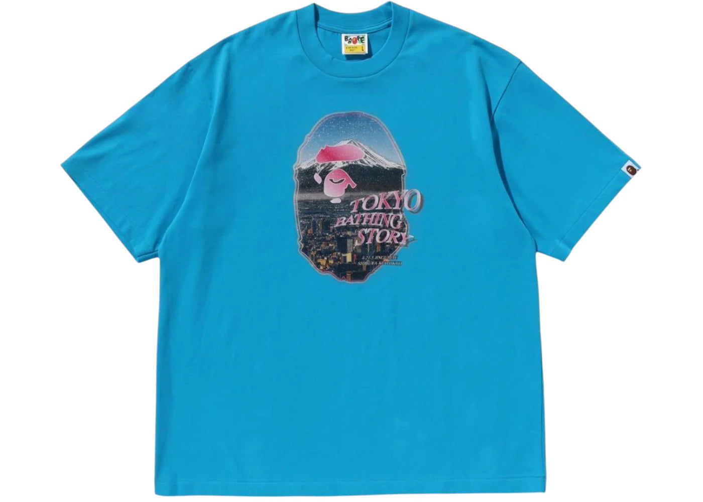 BAPE Cityscape Ape Head Relaxed Fit Tee Blue