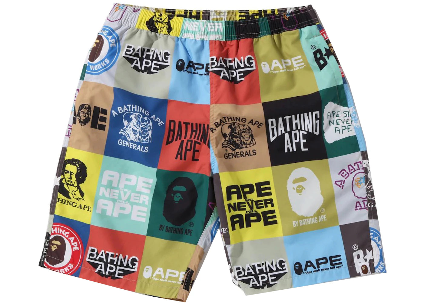 BAPE Classic Logo Beach Shorts Multi