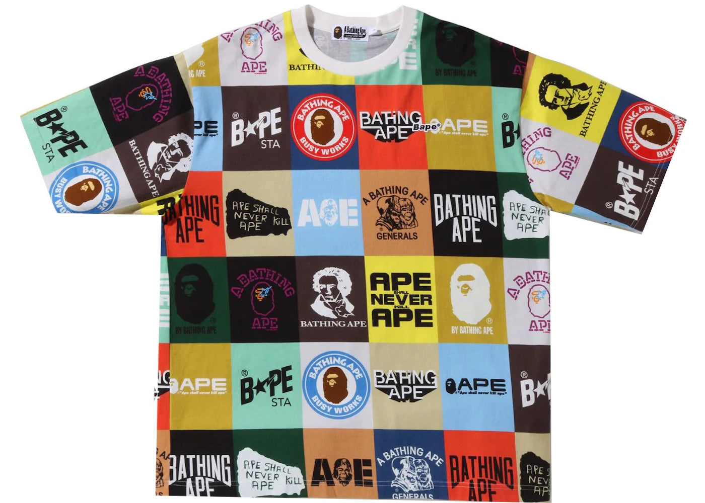 BAPE Classic Logo Relaxed Fit Tee Multi