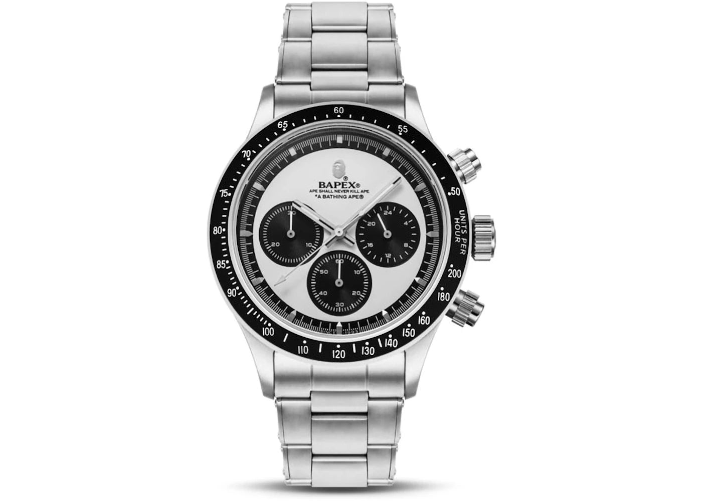 BAPE Classic Type 4 Bapex Watch Silver White