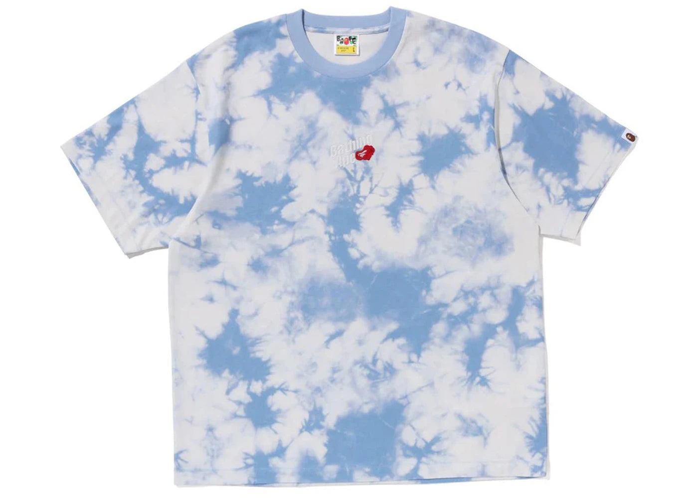 BAPE Cloud Head Bleach Dye Tee Blue