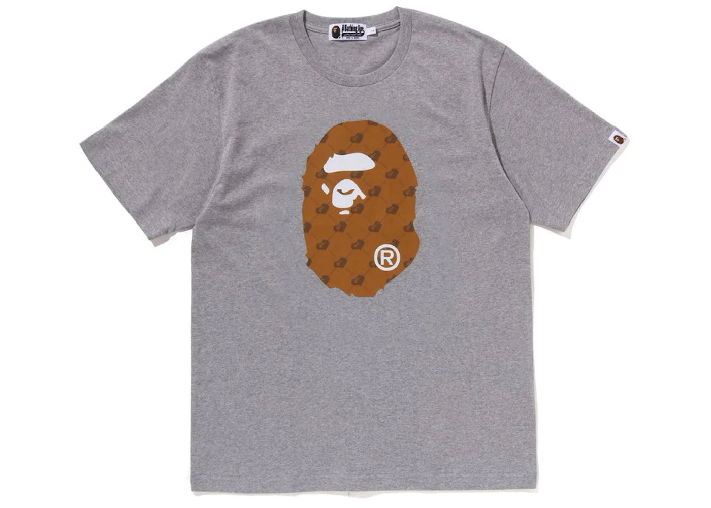 BAPE Cloud Head Monogram Big Ape Head Tee Gray