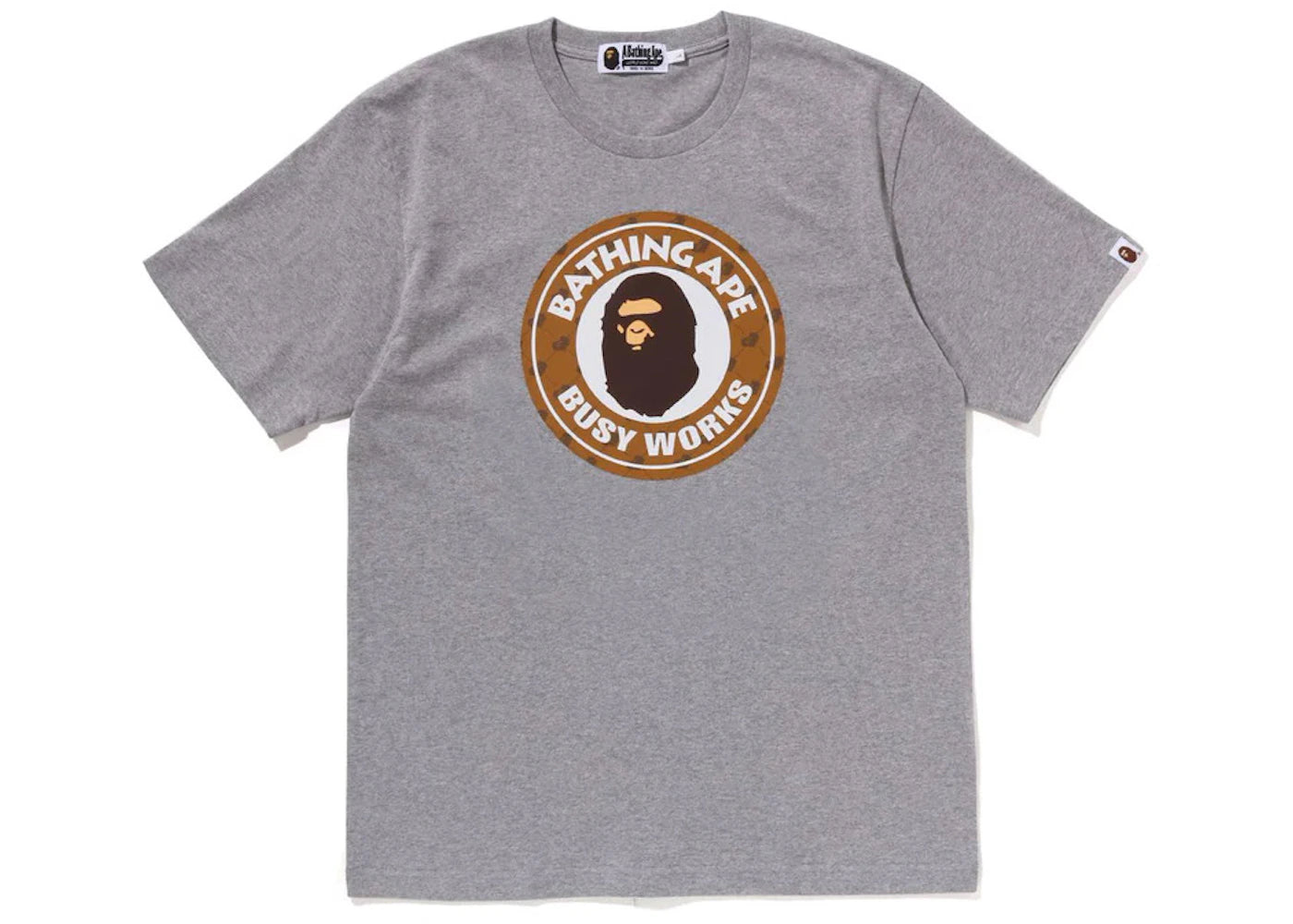 BAPE Cloud Head Monogram Busy Works Tee Gray