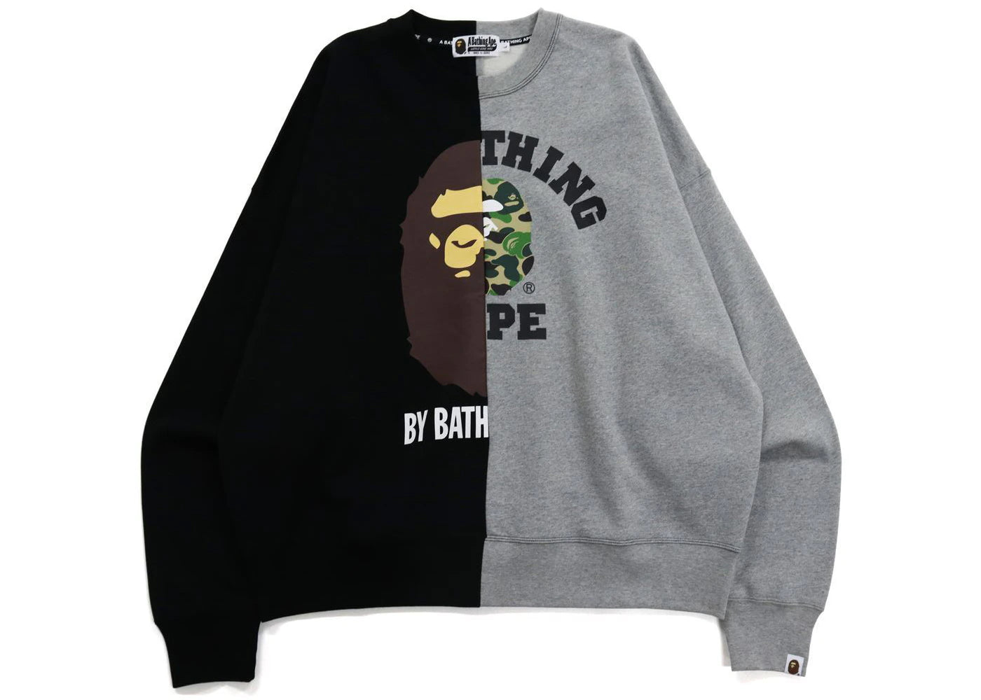 BAPE College & By Bathing Loose Fit Crewneck Black