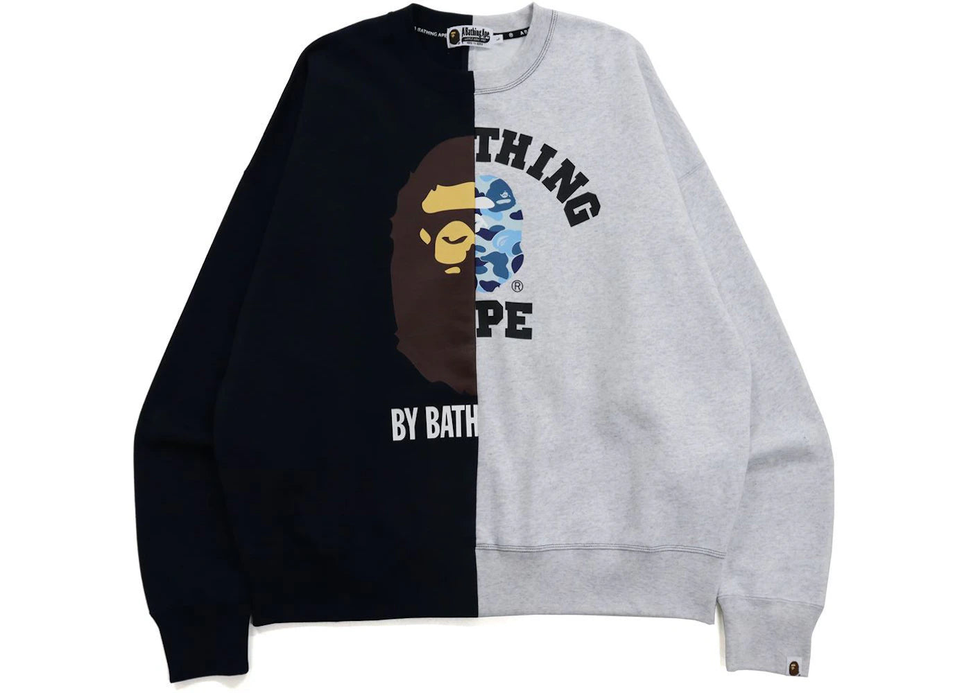 BAPE College & By Bathing Loose Fit Crewneck Navy