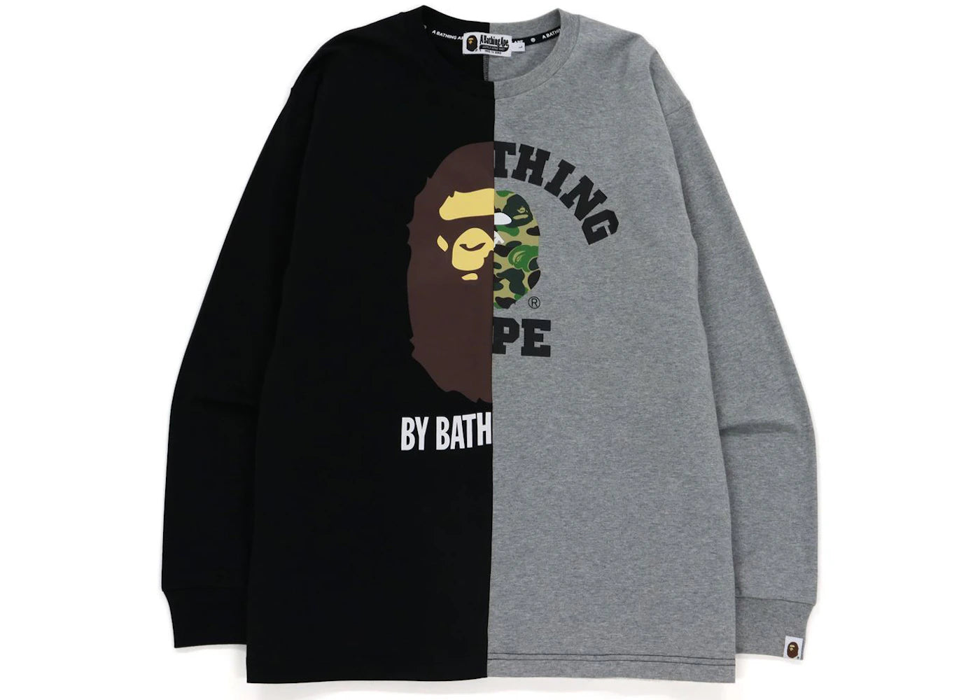 BAPE College & By Bathing Relaxed Fit Ape L/S Tee Black