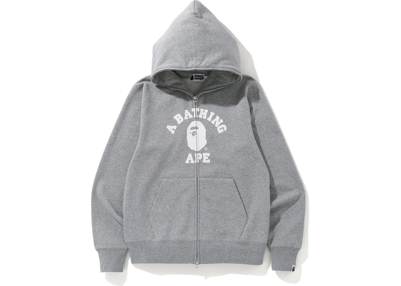 BAPE College Full Zip Hoodie Grey