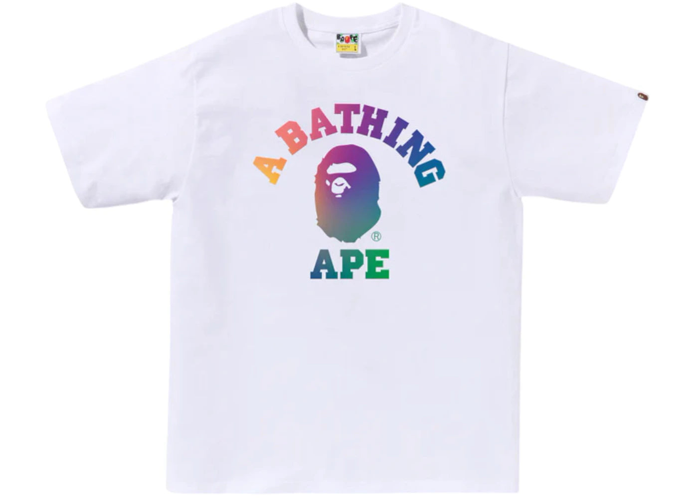 BAPE College Gradation Bapec Tee White