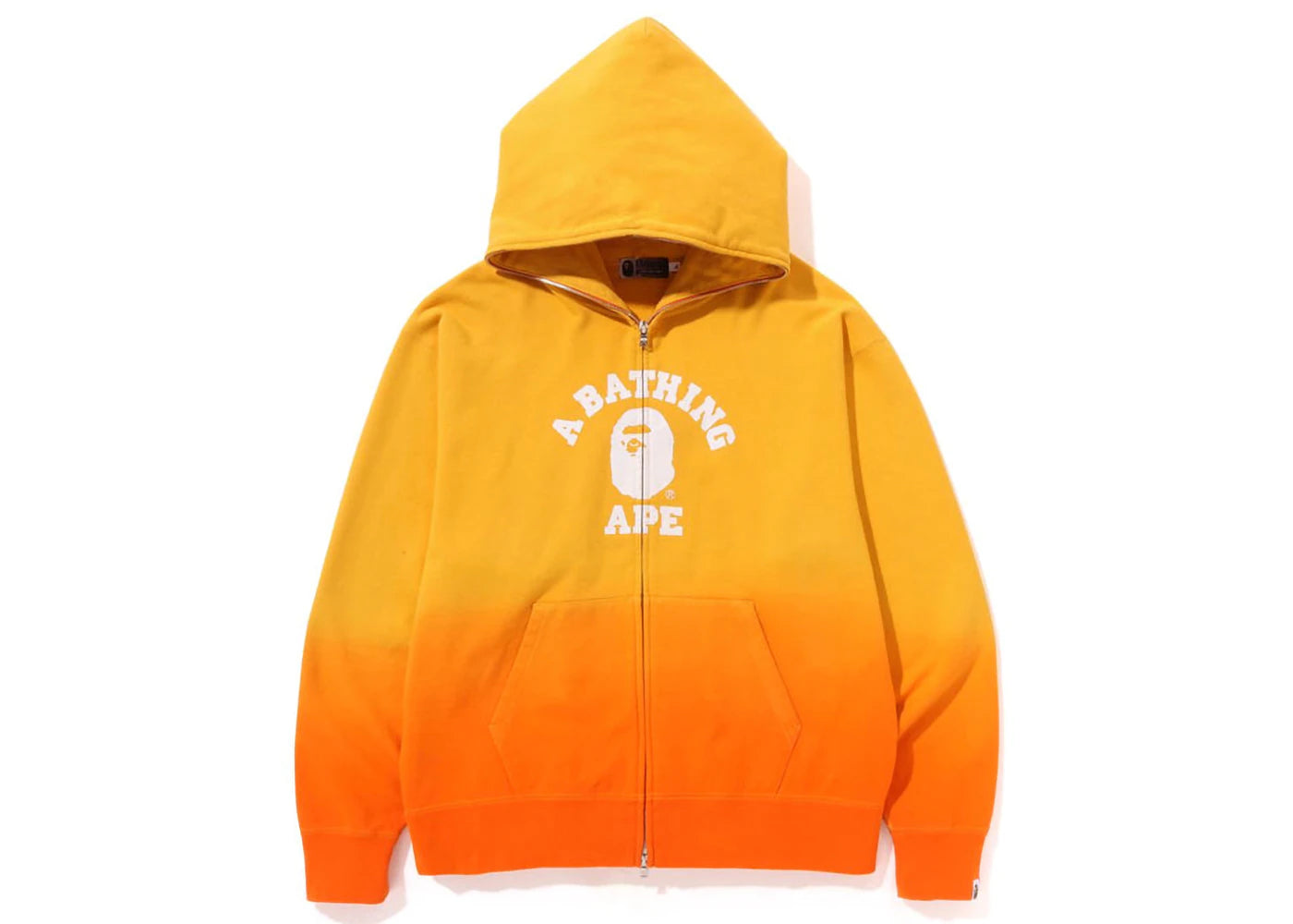 BAPE College Gradation Relaxed Fit Full Zip Hoodie Orange