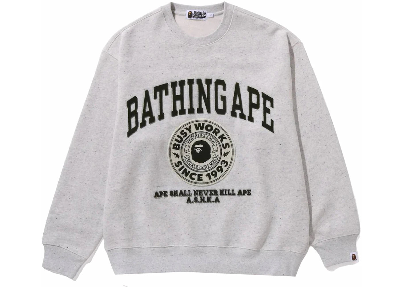 BAPE College Graphic Crewneck Gray