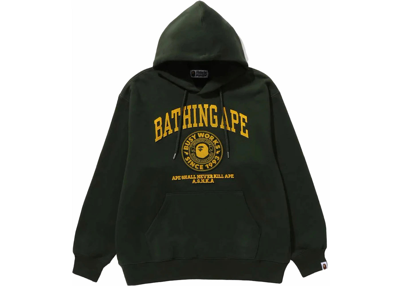BAPE College Graphic Pullover Hoodie Green
