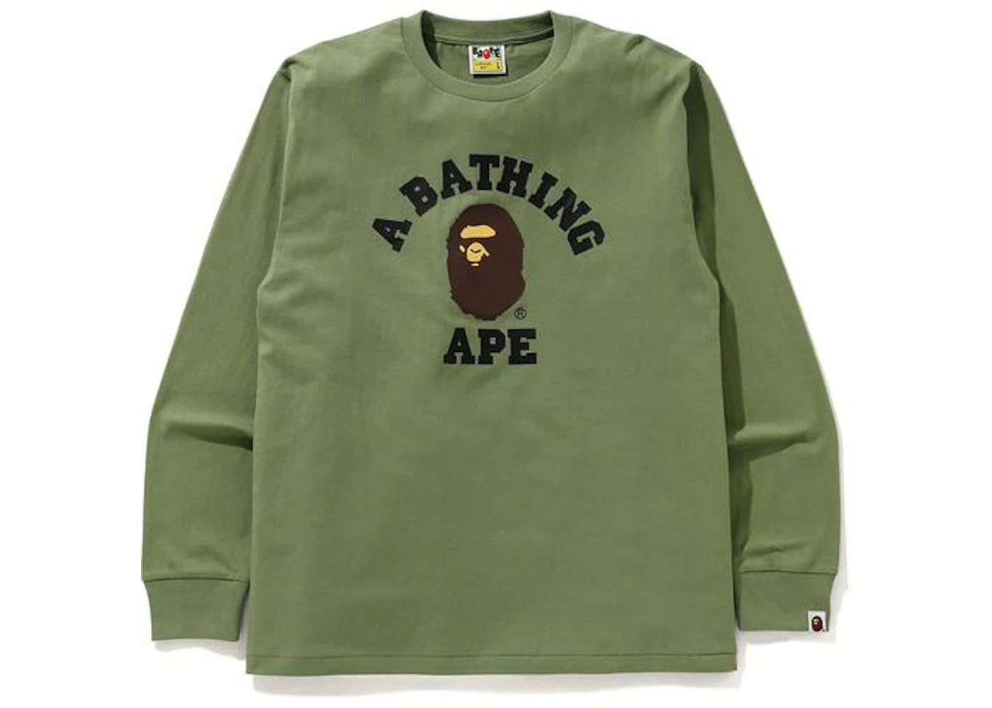 BAPE College L/S Tee Olivedrab