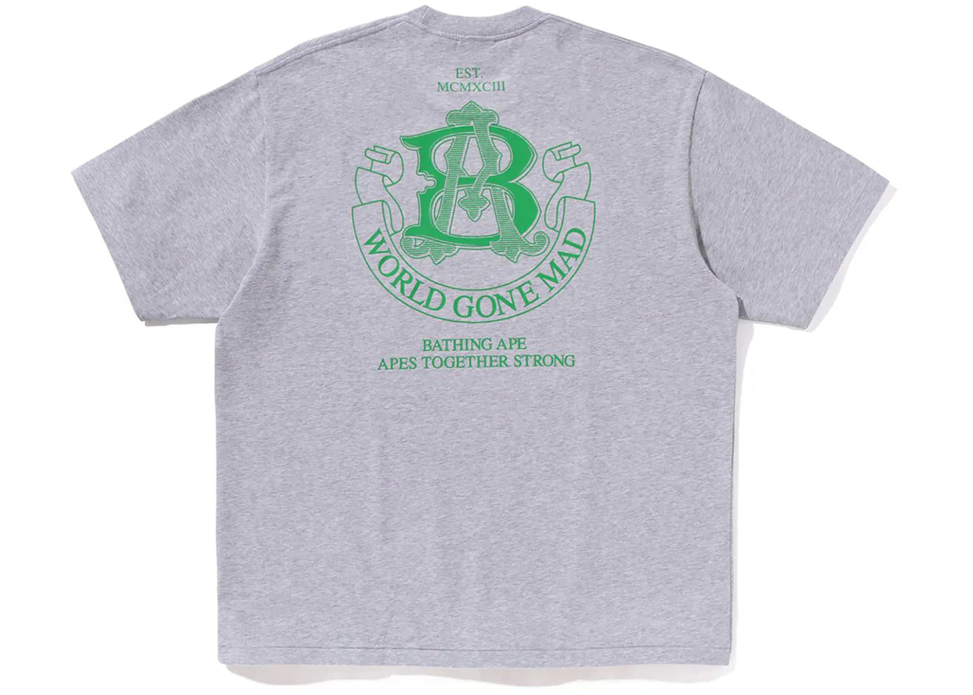 BAPE College Logo Relaxed Fit Tee Heather Grey