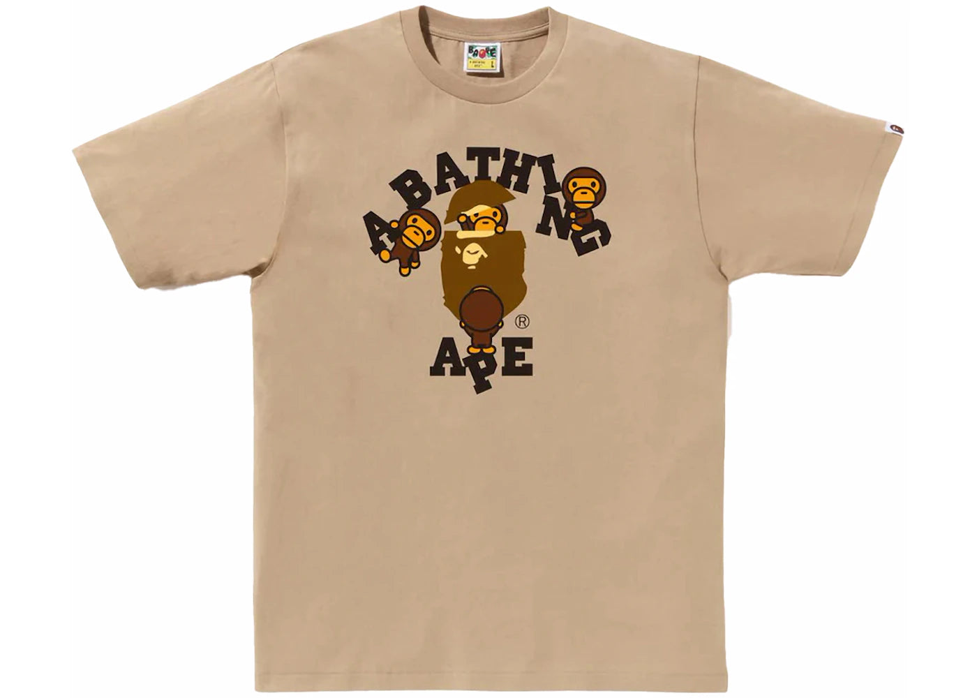 BAPE College Milo Tee Beige