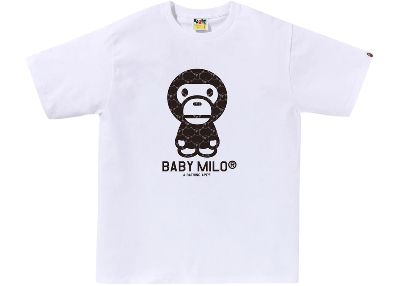 BAPE College Monogram Baby Milo Tee White/Black