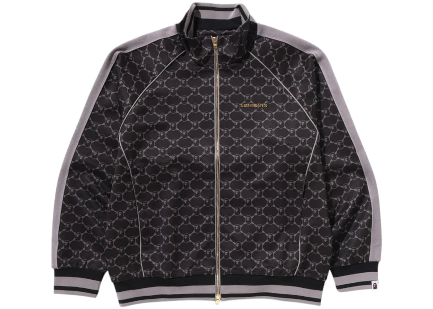 BAPE College Monogram Logo Relaxed Fit Track Jacket Black