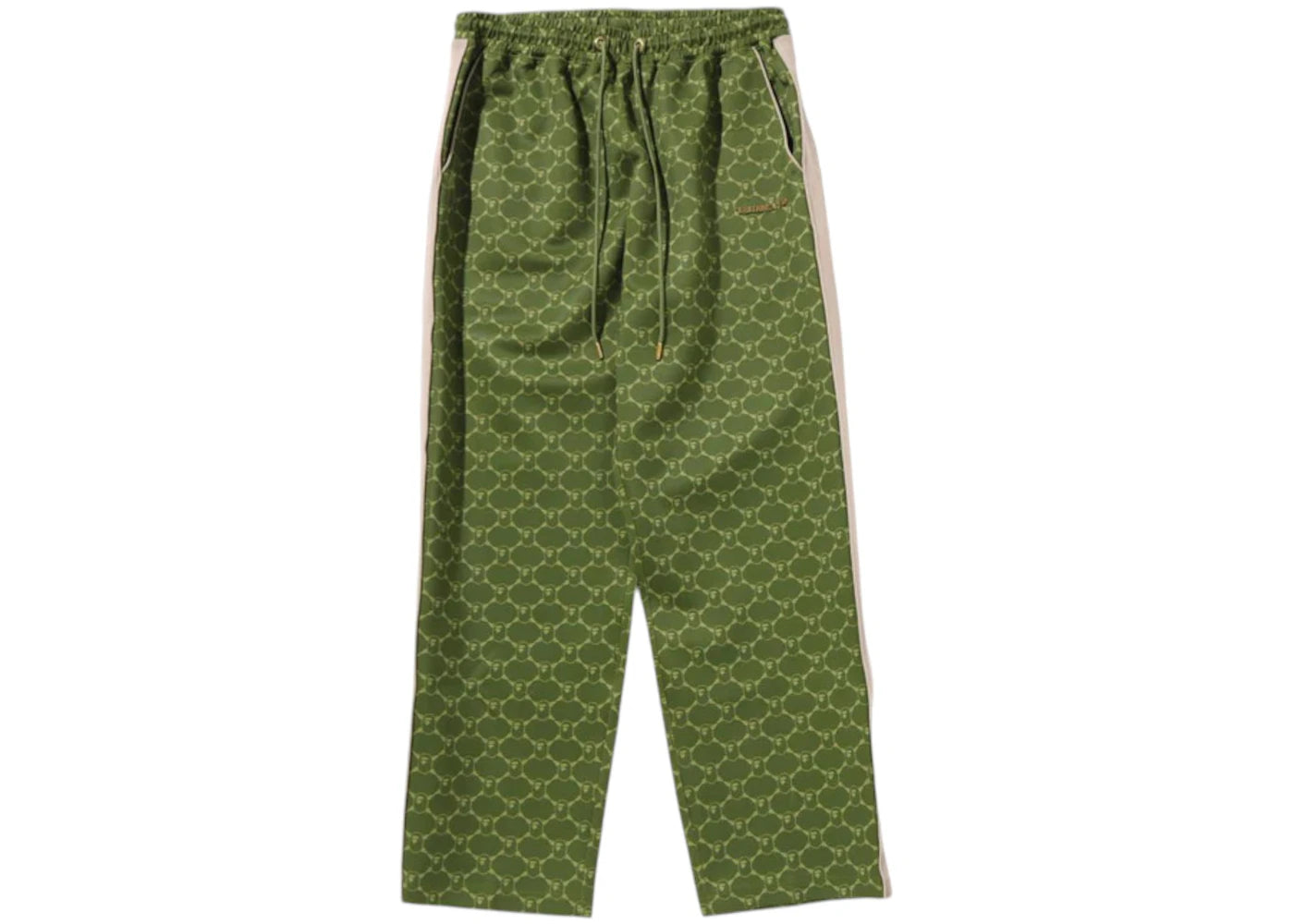 BAPE College Monogram Relaxed Fit Pants Olivedrab