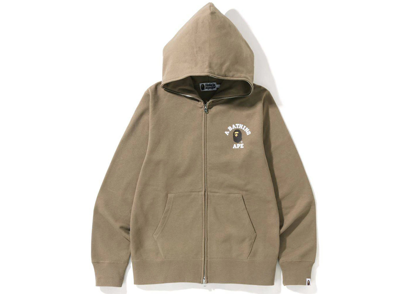 BAPE College One Point Online Exclusive Full Zip Hoodie Beige