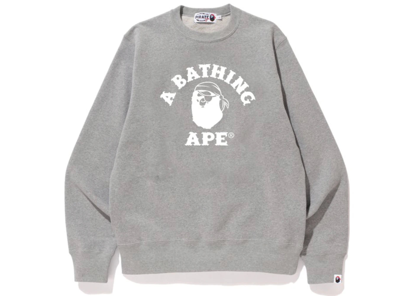 BAPE College Pirate Crewneck Grey