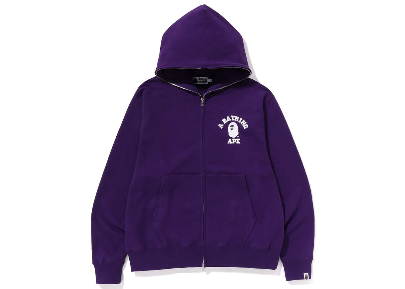 BAPE College Relaxed Fit Full Zip Hoodie (SS23) Purple