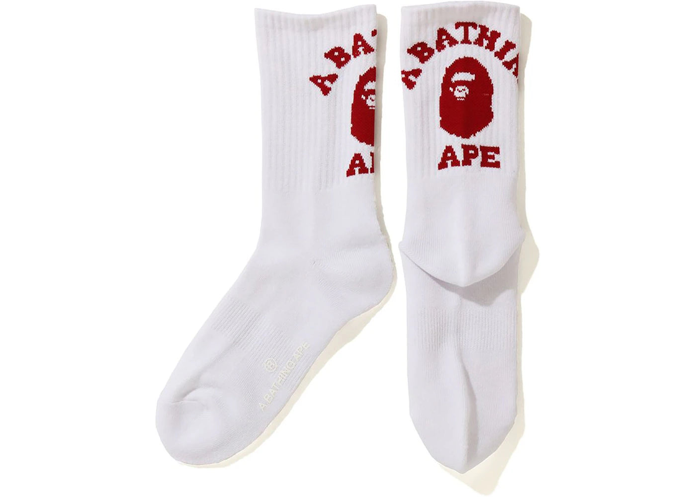 BAPE College Socks White/Red
