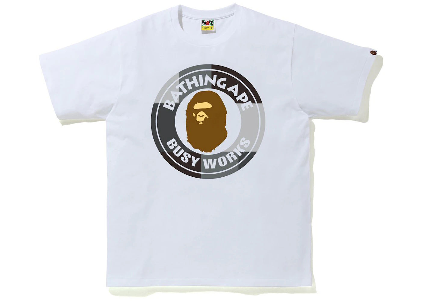 BAPE Color Block Busy Works Tee White/Black