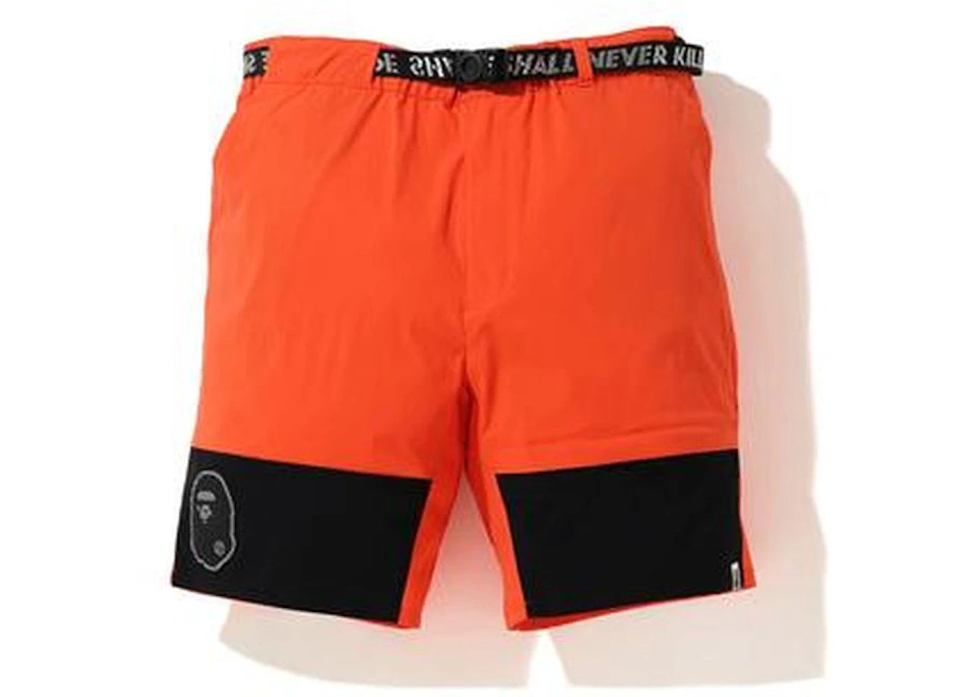 BAPE Color Block Nylon Belt Shorts Orange