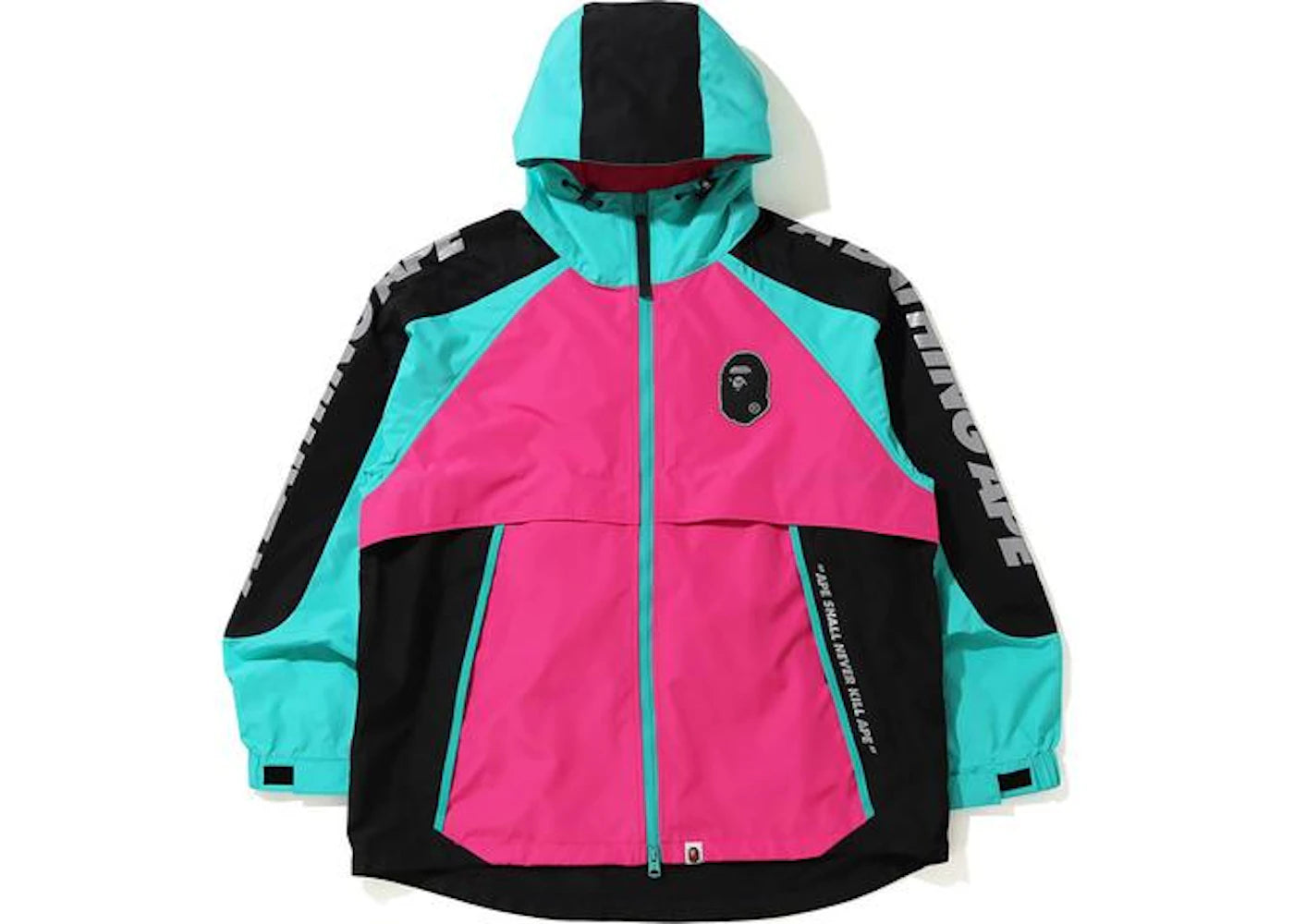 BAPE Color Block Pocketable Nylon Windbreaker Pink