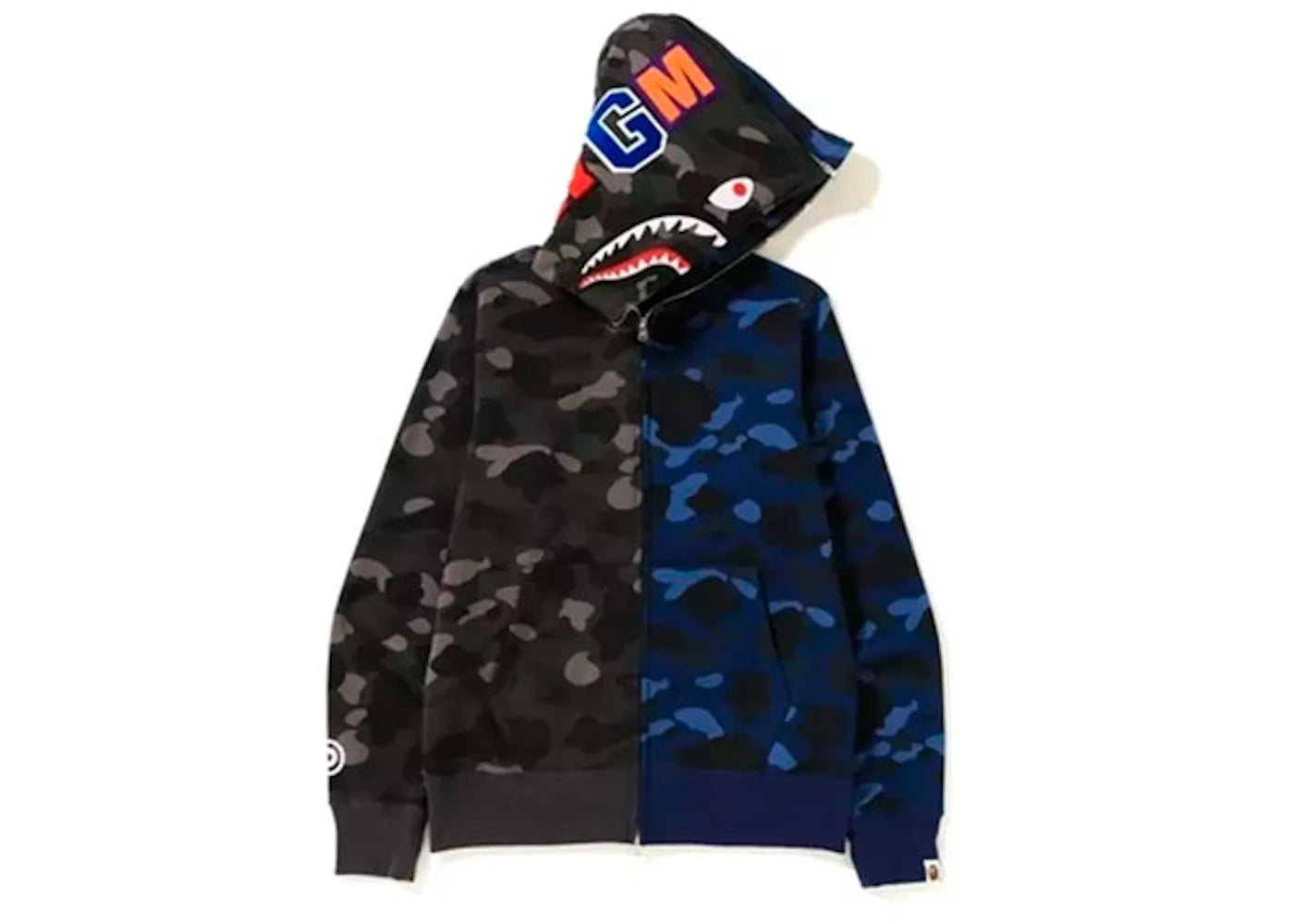 BAPE Color Camo 1/2 Shark Full Zip Hoodie Black/Navy