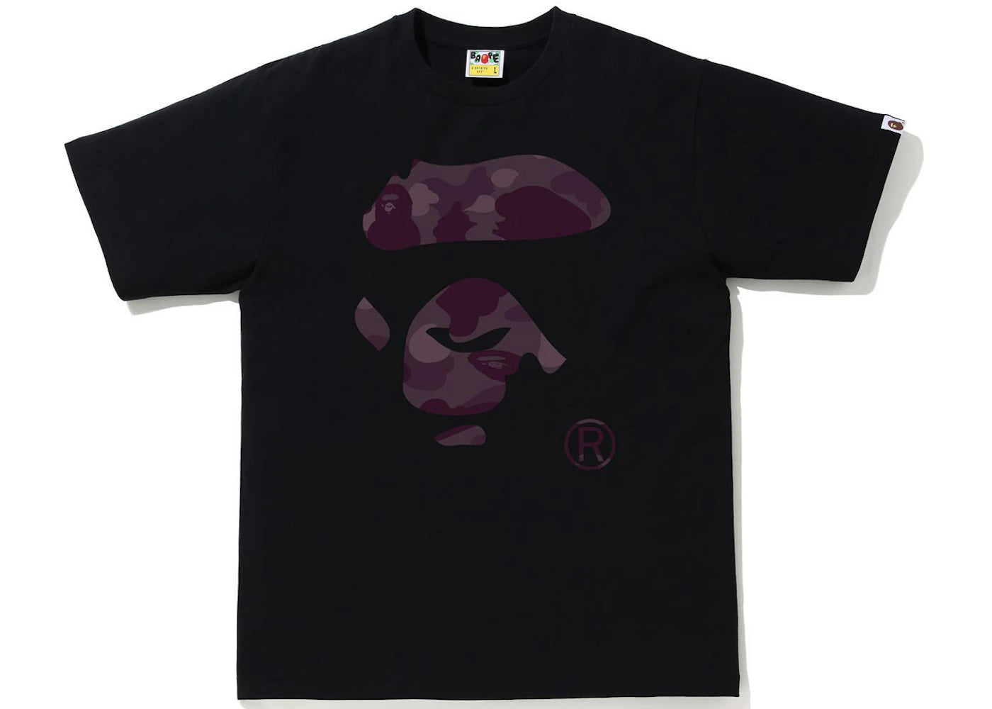 BAPE Color Camo Ape Face Tee Black/Burgundy