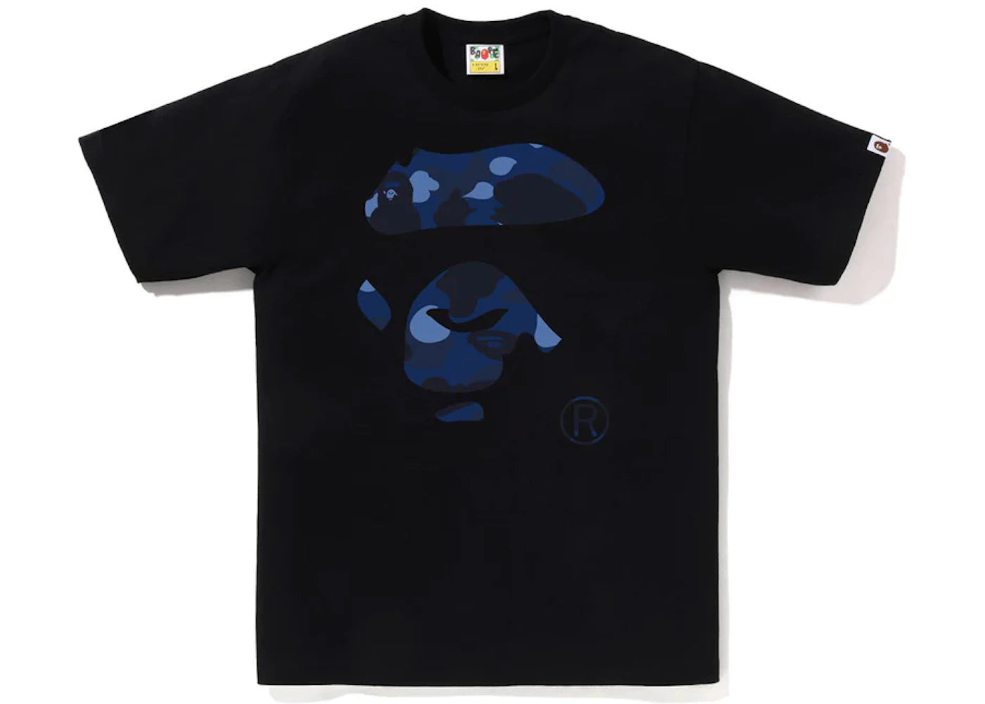 BAPE Color Camo Ape Face Tee Black/Navy