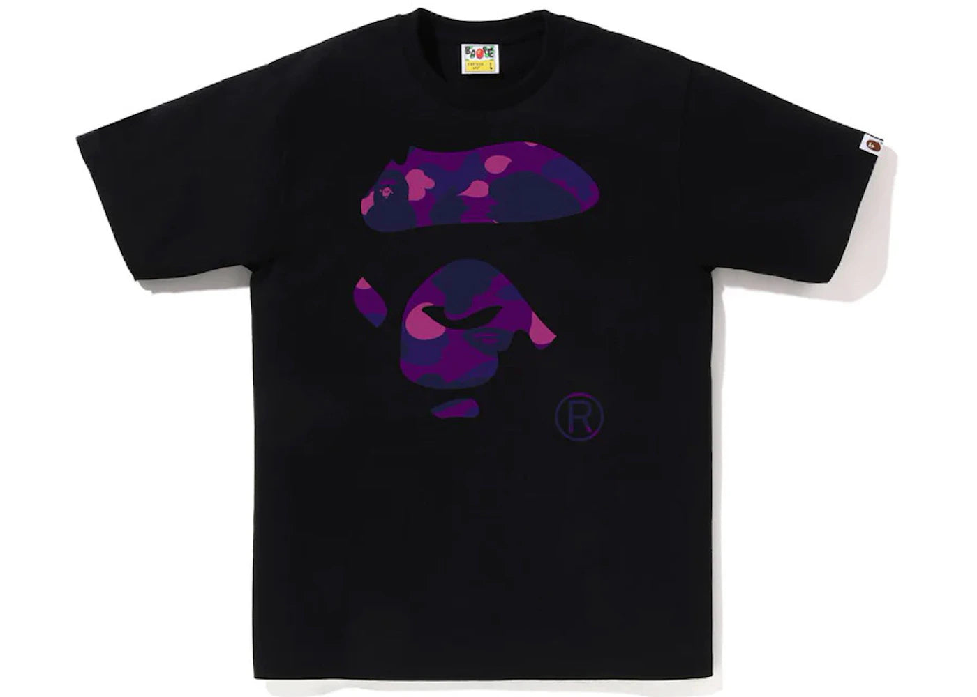 BAPE Color Camo Ape Face Tee Black/Purple